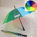 190T Pongee Automatic Open Rainbow Umbrella